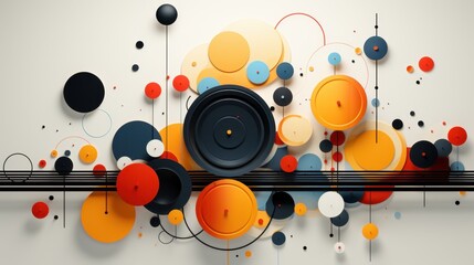 Obraz premium Abstract Colorful Circles Composition: A Modern Geometric Design with Vivid Hues and Overlapping Shapes