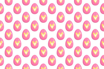 Easter Eggs Seamless Pattern. Cute Colored Eggs Background.