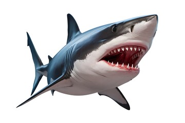 Realistic 3D Rendering of Shark with Open Mouth.