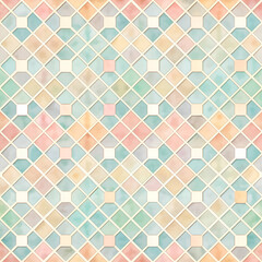 Fototapeta premium Pastel Geometric Tile Pattern. Seamless Design for Interior Decor