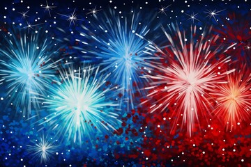 Fototapeta premium An abstract glitter background adorned with fireworks