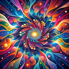 Abstract Psychedelic Art. Colorful Swirls and Flowing Lines