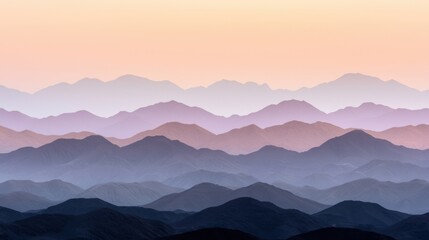 Obraz premium Serene mountain landscape at dusk with layered silhouettes