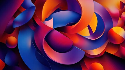 Abstract 3D Colorful Swirls: A Symphony of Vivid Hues and Dynamic Shapes