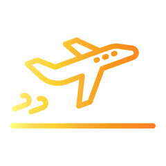 airplane Line Gradient Icon