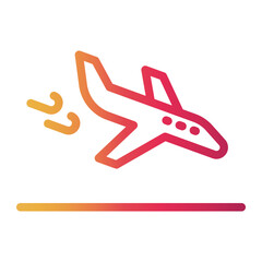 airplane Line Gradient Icon
