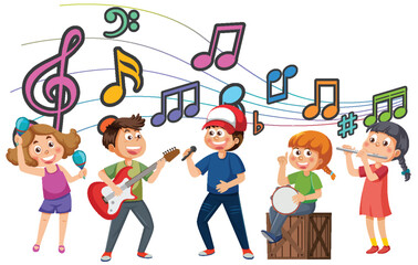 Joyful Kids Making Music Together