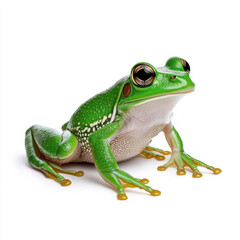 Obraz premium Vibrant Green Tree Frog: A Close-Up Portrait