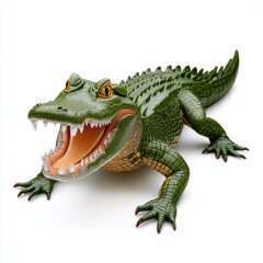 Fototapeta premium Fearsome Crocodile Grin: A 3D Render of a menacing reptile.