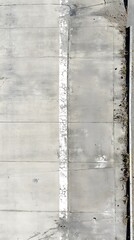 Aerial view Highway lane markings, urban decay