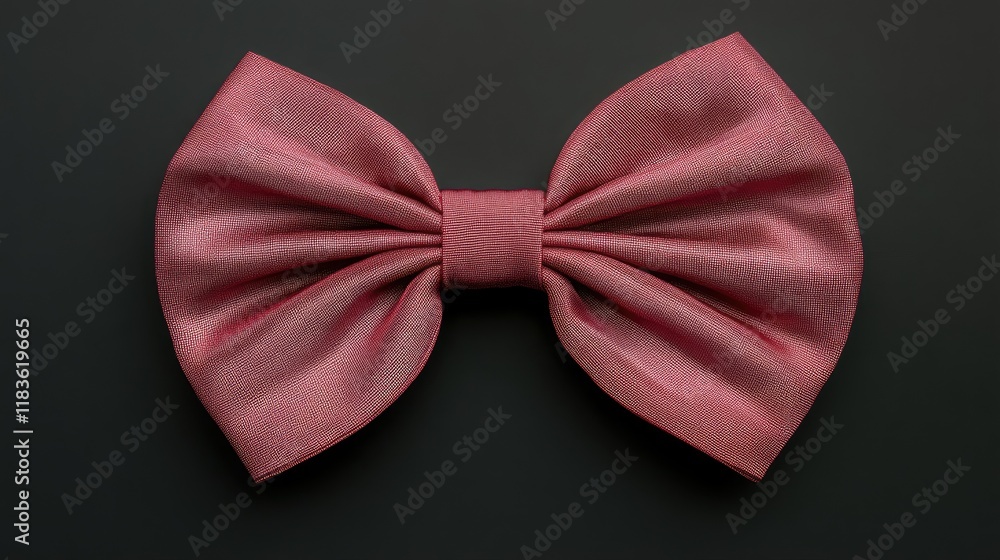 Poster elegant red bow tie with intricate pattern on dark background