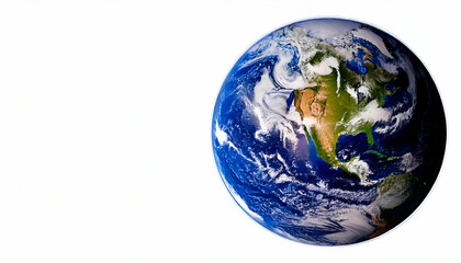 Fototapeta premium Earth globe isolated on a white background, a banner image for Earth Day and environmental concepts