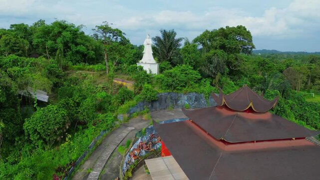 a 4k footage of nan shi zu temple with Tian Shang Sheng Mu in Samarinda, east borneo