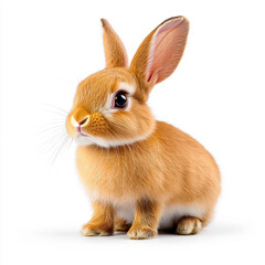 Obraz premium Sweet bunny, fluffy fur, big eyes; a heartwarming image.