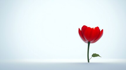 A red flower is the only thing in the image