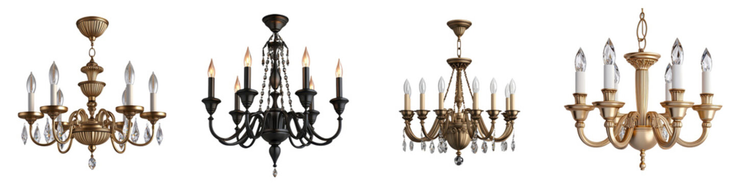 Elegant and Ornate Chandelier Lighting Fixtures Hanging in Luxury Home Interiors and Decor Spaces  Classic Vintage Modern and Contemporary Chandelier Designs in Various Materials like Crystal Glass