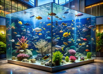 Vibrant Tropical Fish in a Modern Aquarium