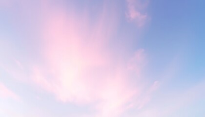 Fototapeta premium Pastel Pink Clouds Soft Blue Sky Background Dreamy Atmosphere
