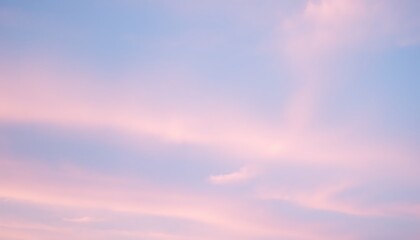Obraz premium Pastel Pink Sky Soft Clouds Evening Serenity Nature Background