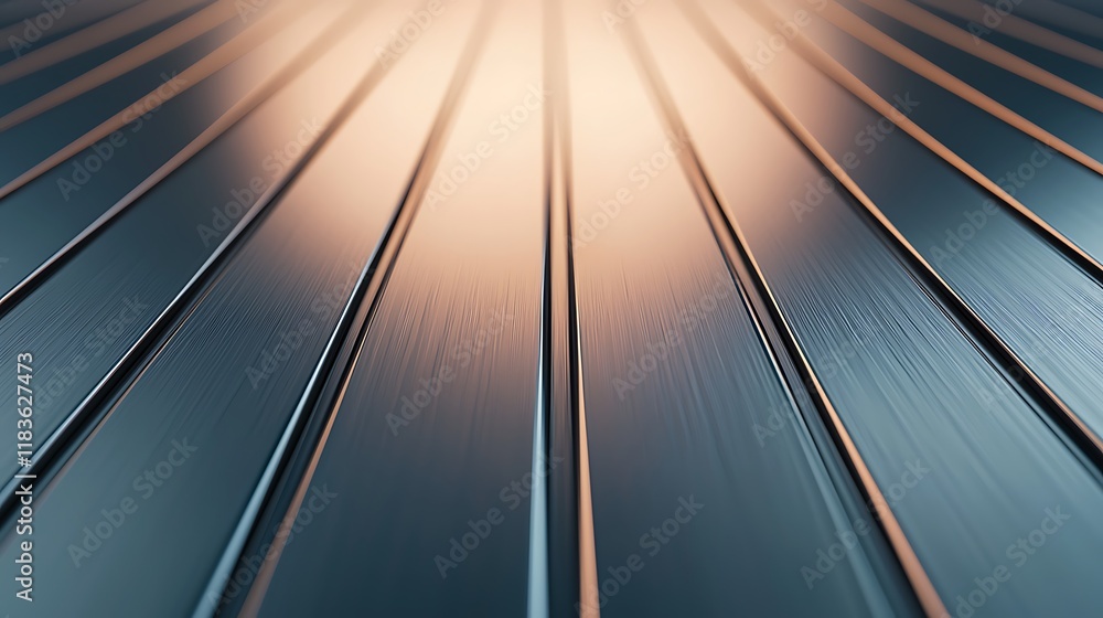 Poster a close-up view of sleek, metallic panels reflecting light, creating an abstract, modern aesthetic w