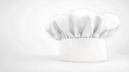 A white chef's hat with a white cloth