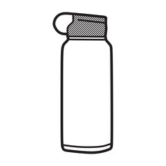 black and white line art, vector, water bottle