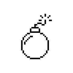 Obraz premium Bomb pixel icon simple design