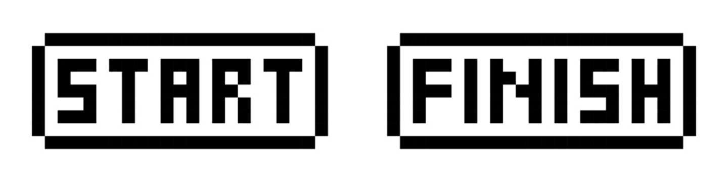 Pixel game buttons icon pixel art 