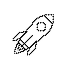Rocket icon pixel art vintage illustration
