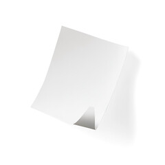 Curled Corner White Paper on a Transparent Background