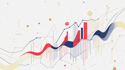 Obraz premium charts and graphs with statistics to innovative analyze business potential and forecast future development of companies growth.