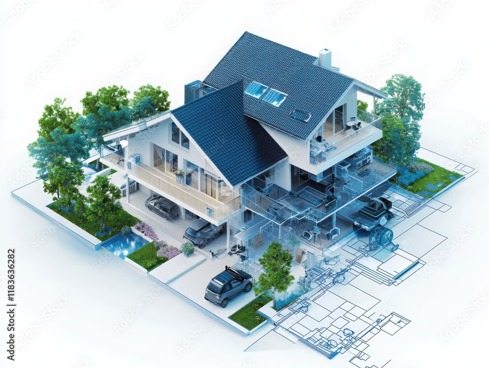 Poster smart home automation program enhancing accessibility modern home design infographic digital environ