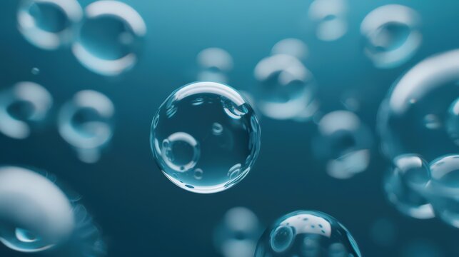 A Close-up Shot of a Digital identity bubbles, floating diverse spheres