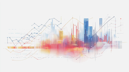 Obraz premium charts and graphs with statistics to innovative analyze business potential and forecast future development of companies growth.