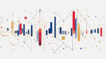 charts and graphs with statistics to innovative analyze business potential and forecast future development of companies growth.