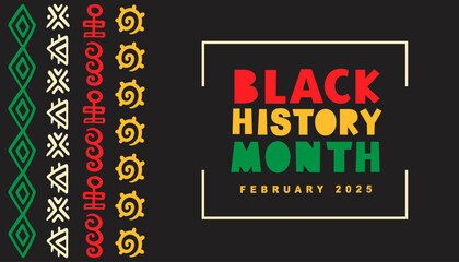 Naklejka premium Black History Month 2025 African American Banner