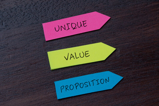 Colorful Sticky Notes with “Unique Value Proposition” – Marketing Concept in Bold Visual Form
