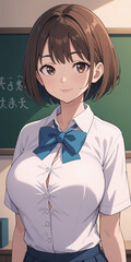 Anime girl in school 