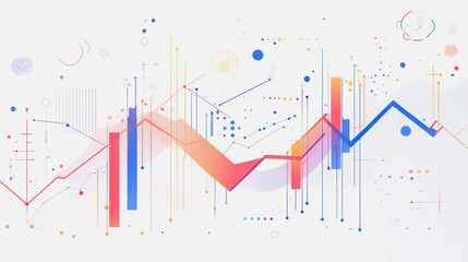 charts and graphs with statistics to innovative analyze business potential and forecast future development of companies growth.