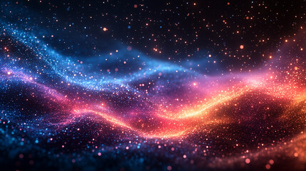 Obraz premium Vibrant Cosmic Galaxy with Sparkling Stars and Nebula Waves