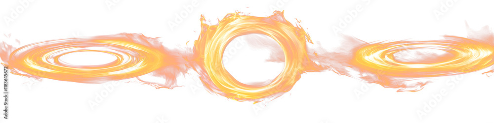 Poster fiery circular rings of intense orange and red flames creating an energetic and dynamic abstract bac