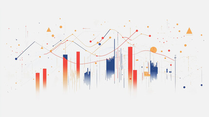 charts and graphs with statistics to innovative analyze business potential and forecast future development of companies growth.