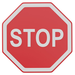  3d render stop sign illustration