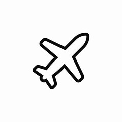 airplane flight transport icon vector sign