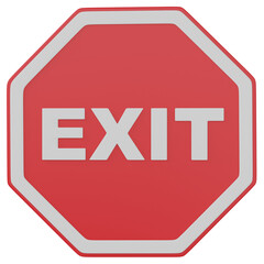  3d render exit  sign illustration