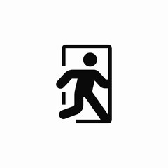 emergency exit door icon vector sign