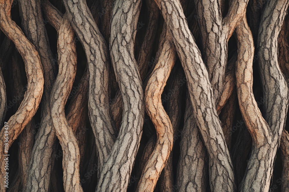 Poster intricate patterns of twisted branches create natural textured b