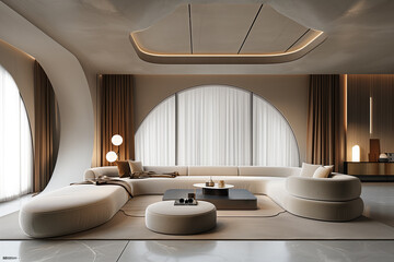 Modern Minimalist Living Room with Unique Design Features.