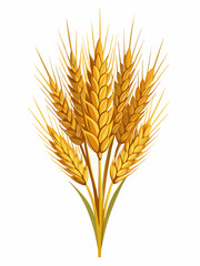 A bundle of golden wheat stalks displayed neatly, symbolizing harvest and agriculture.