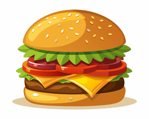 A large, juicy burger with melted cheese, fresh lettuce, and a golden bun, perfect for indulgence.